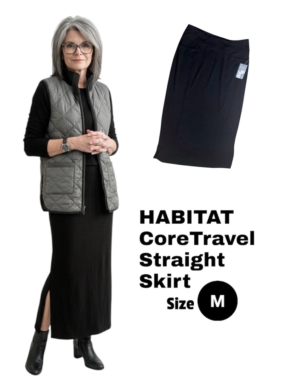HABITAT Core Travel Straight Skirt – Comfortable, Flattering & Versatile